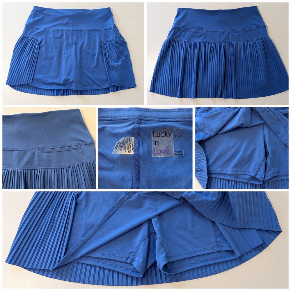 Lucky in Love Blue Pleated Tennis Skort Size M EUC